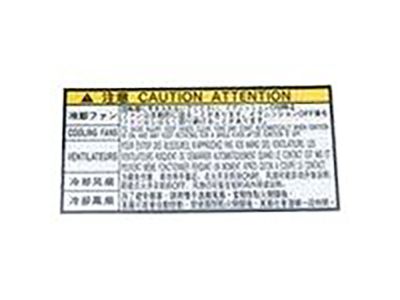 Lexus 16793-38010 Label, Cooling Fan Caution