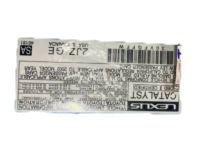 Lexus 11298-36182 Label, Emission Control