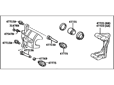 Lexus 47730-48120 Front Passenger Disc Brake Cylinder Assembly
