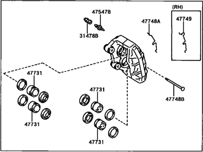 Lexus 47750-50101 Driver Disc Brake Cylinder Assembly
