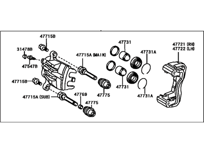 Lexus 47730-33220 Front Passenger Disc Brake Cylinder Assembly