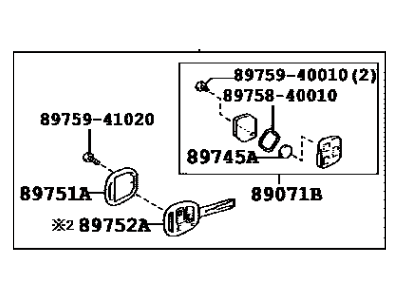 Lexus 89070-50750 Door Control Transmitter Assembly