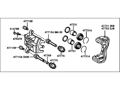 Lexus 47750-33220 Driver Disc Brake Cylinder Assembly