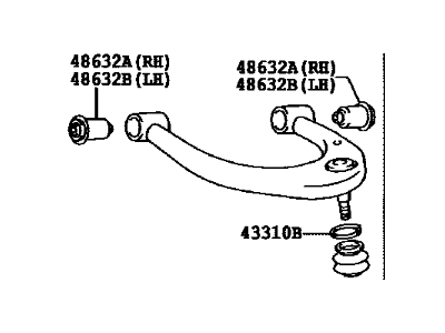 Lexus 48630-60040 Front Suspension Upper Control Arm Assembly Left