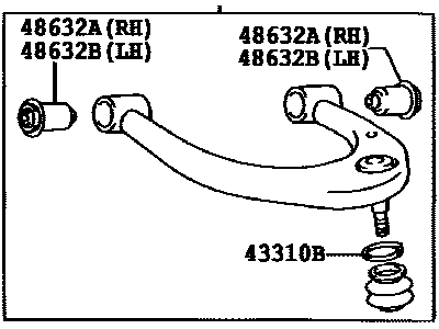 Lexus 48610-60070 Front Suspension Upper Control Arm Assembly Right