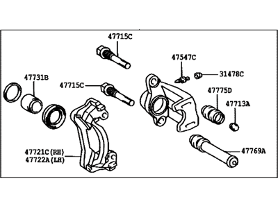 Lexus 47730-34030 Rear Passenger Disc Brake Cylinder Assembly