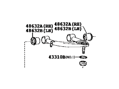 Lexus 48610-60060 Front Suspension Upper Arm Assembly Right