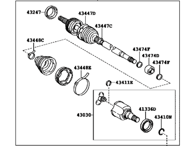 Lexus CT200h Axle Shaft - 43410-47031