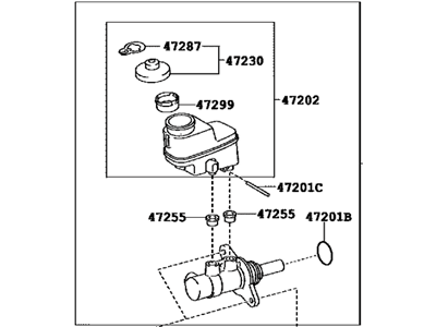 2016 Lexus NX200t Brake Master Cylinder - 47201-42382