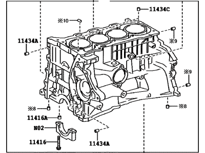 Lexus 11410-29515 Block Assembly, Cylinder