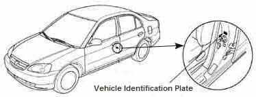 Location of Lexus Model Code and Production Date